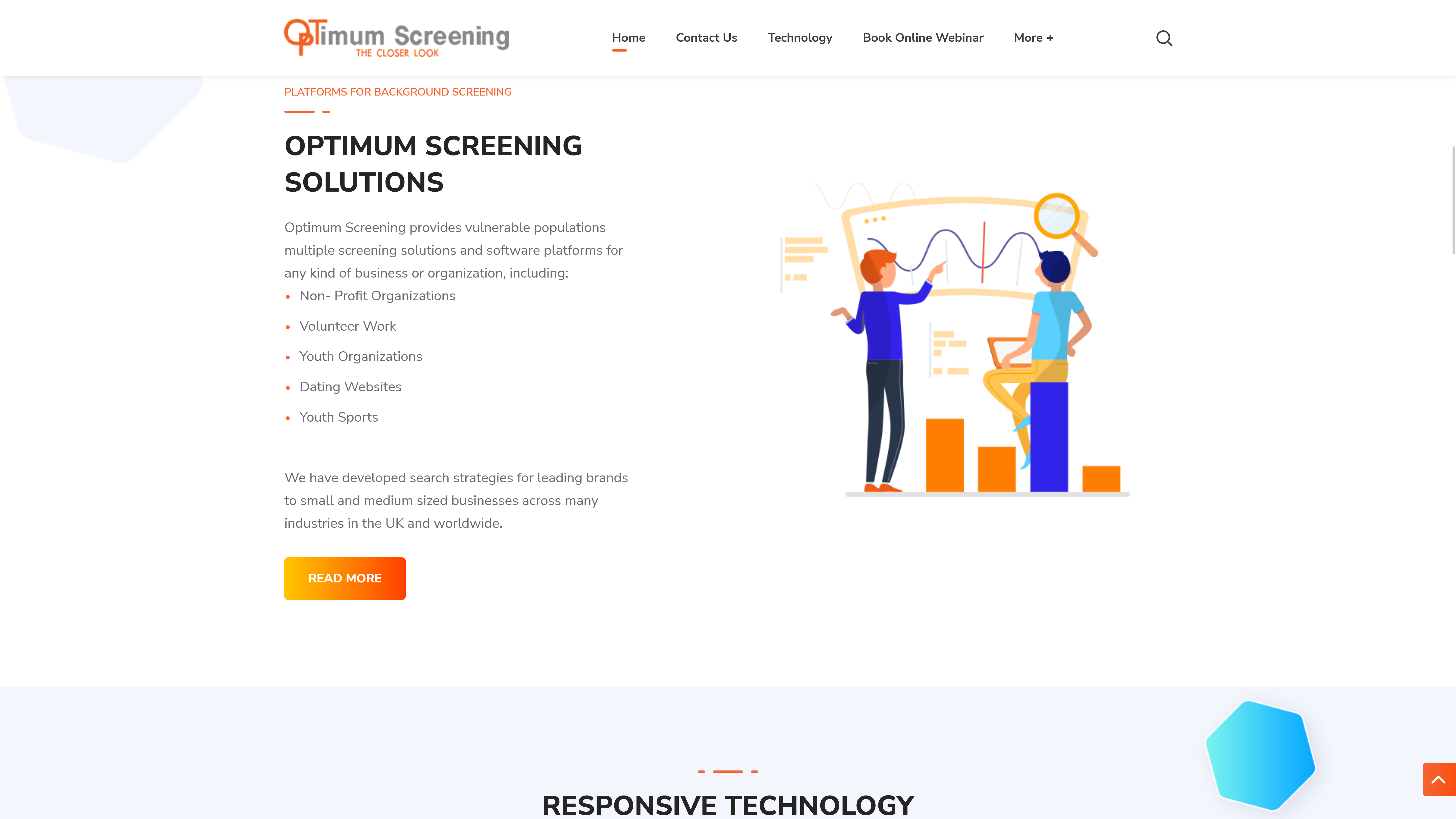 optimum screening web